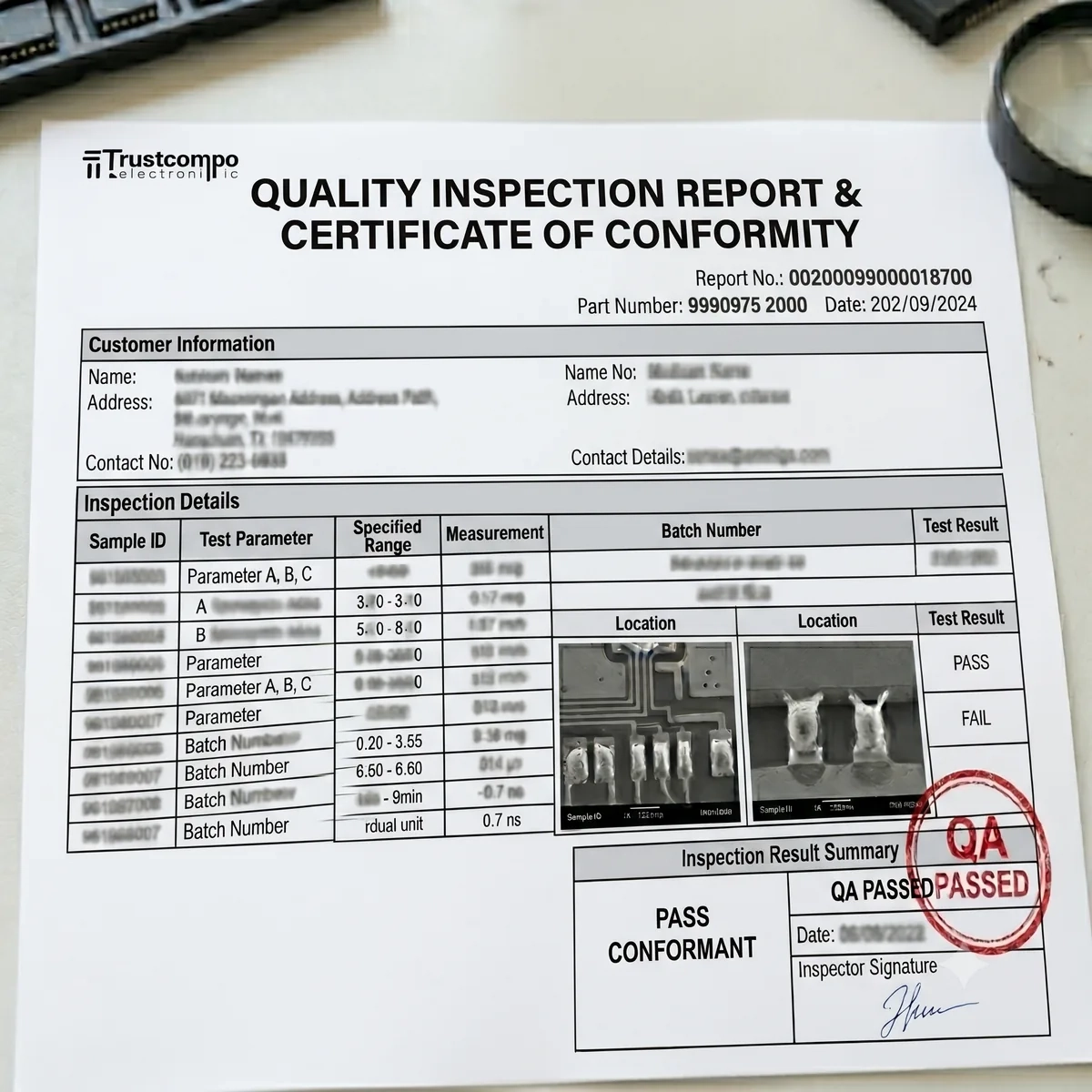 Quality Inspection Report | TrustCompo